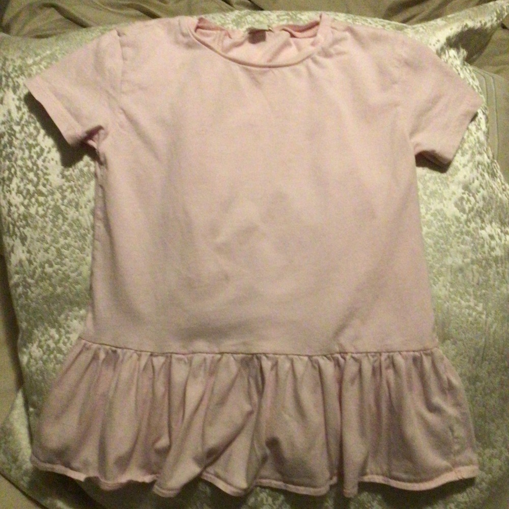Crewcuts Ruffle Back Soft Pink Tee, Size 6